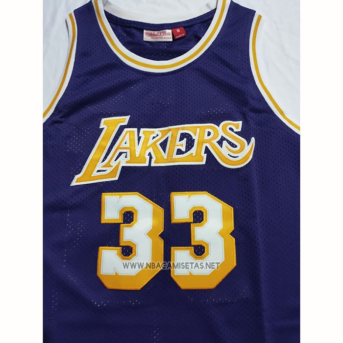 Camiseta Los Angeles Lakers Kareem Abdul-Jabbar NO 33 Mitchell & Ness 1983-84 Violeta